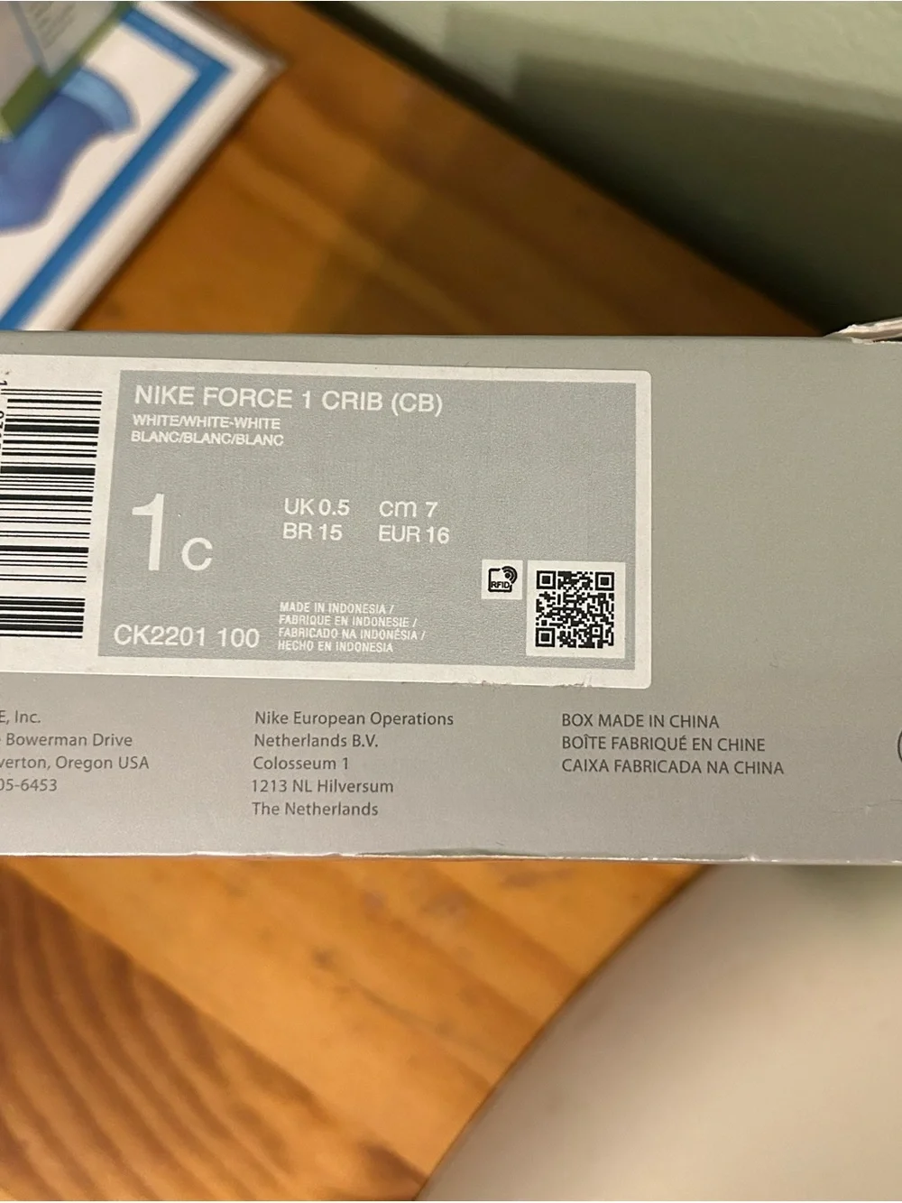 Nike Force 1 Crib Baby Bootie